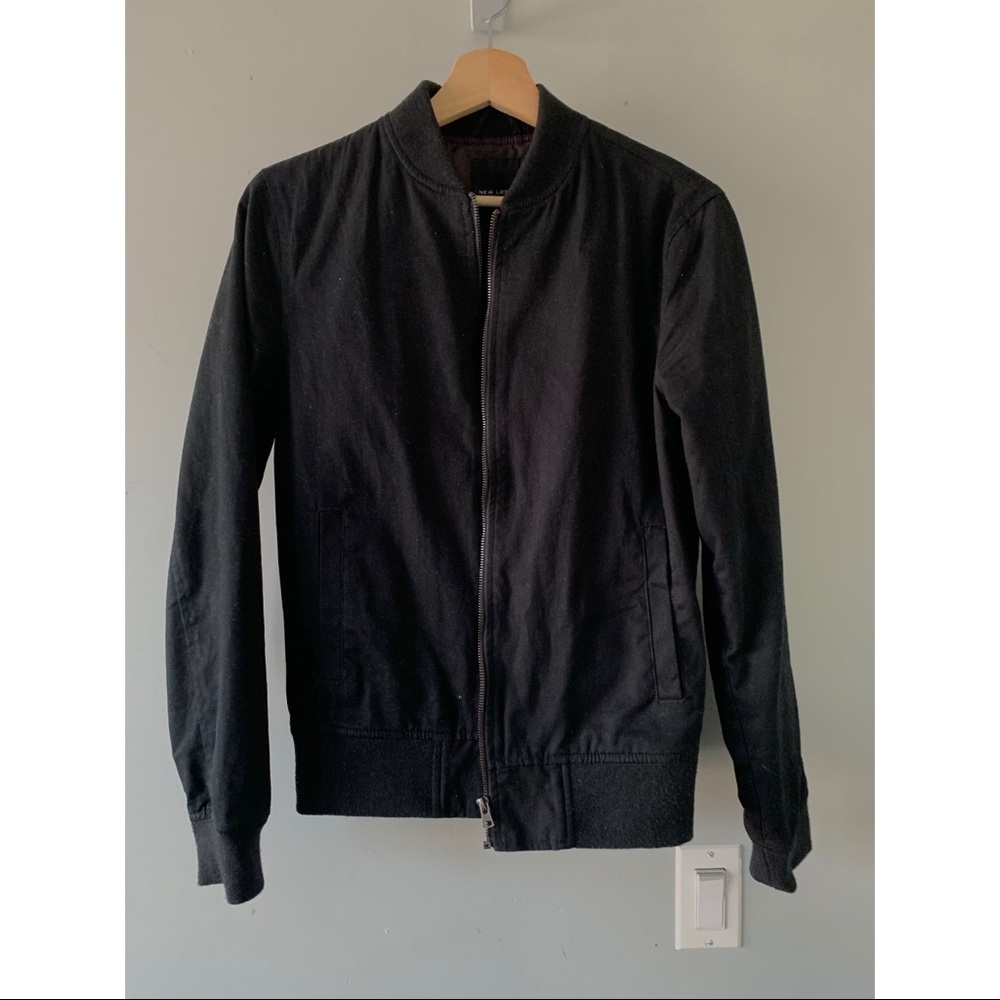New Look Mens Black Bomber Jacket
